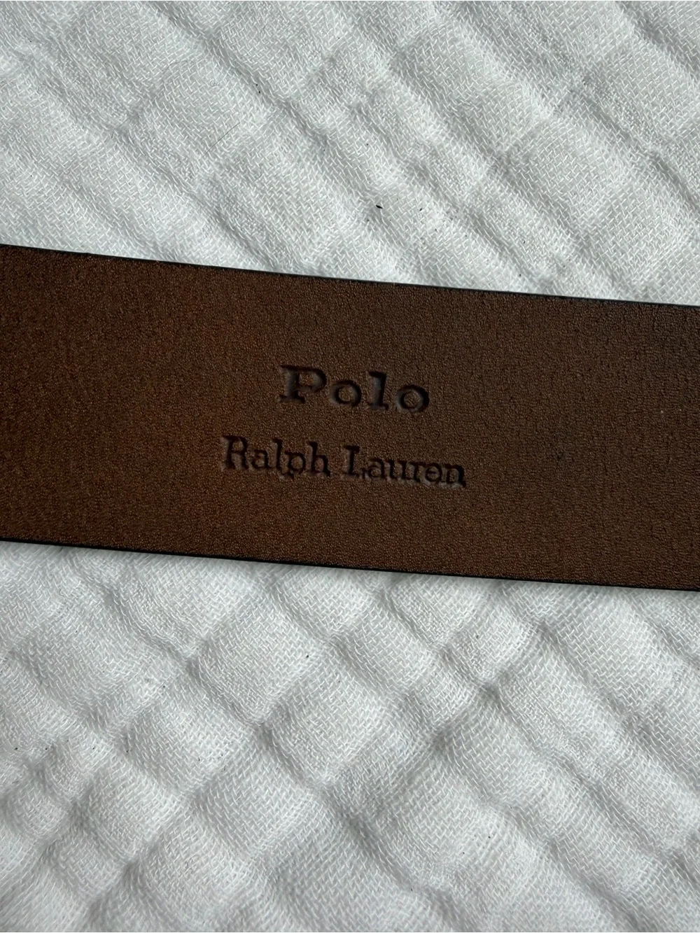 Polo Ralph Lauren Men’s Brown Leather Belt Silver Buckle Size 52 130 XL Big Tall